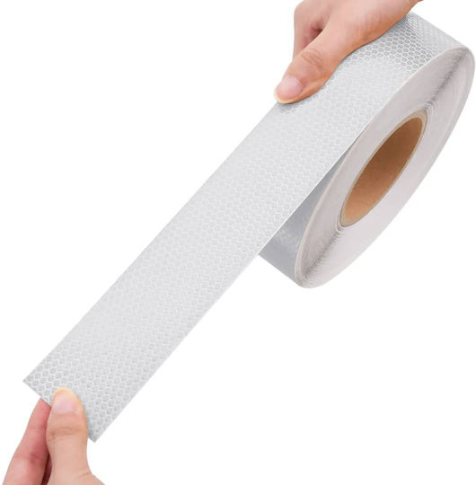 vidaXL Self-Adhesive Reflective Tape Made of Plastic in White Colour 50m x 5cm