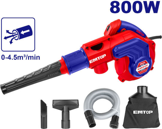 Emtop Blower / Vacuum Handheld Electric 800W