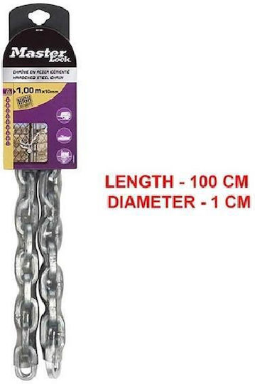 Master Lock No. 8019EURD Αλυσίδα Σήμανσης σε Ασημί Χρώμα Μήκους 1μ.