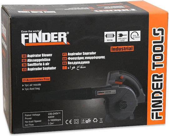 Finder Blower / Vacuum Handheld Electric 600W with Volume Control