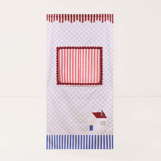 Vibes Υφασμάτινο Κρεμαστό Κουκλοθέατρο Lilac Checks Sweet Home
