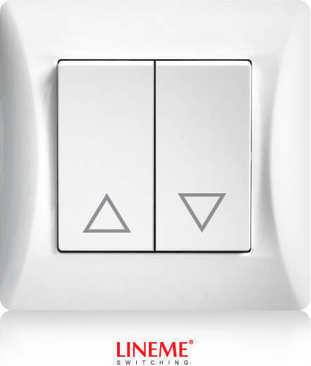 Lineme Complete Wall Push Roller Shutter Button with Frame White 50-00136-1