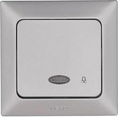 Eurolamp Complete Wall Push Bell Button with Frame Gray 152-12210