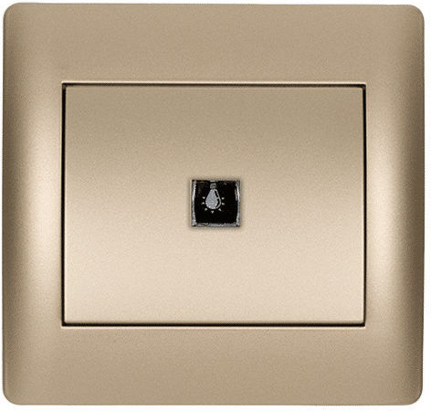 Elmark Rhyme Complete Wall Push Staircase Button with Frame Gold 11182C