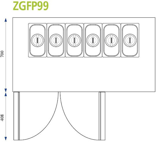 Inomak Английски превод: Stainless Steel Refrigerator Counter Салата with 2 Doors and Cooling Machine L134.2xW70xH117.6см