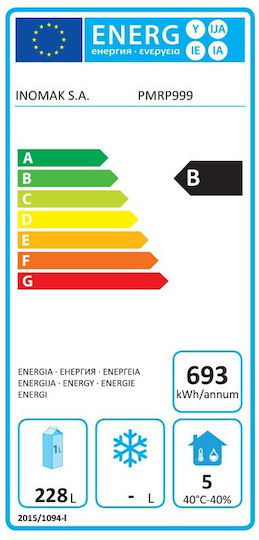 Inomak Frigider Inoxidabil de Banc 350lt cu 3 Uși și Unitate de Răcire L179.2xl60xH87.3cm