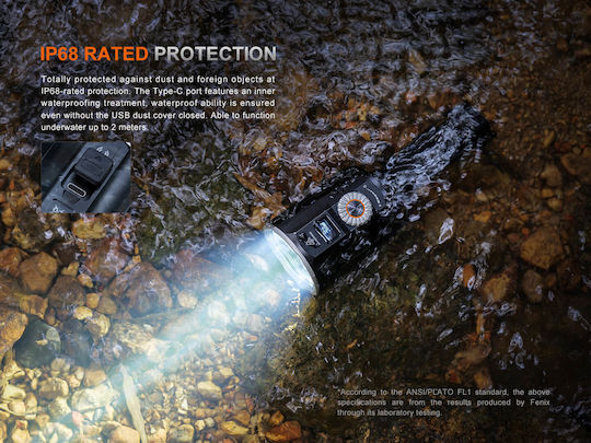 Fenix Wiederaufladbar Handstrahler LED IP68 mit maximaler Helligkeit 10lm Weiß