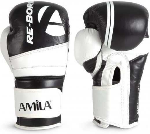 AMILA Mănuși de Box din Piele pentru Competiție Albe