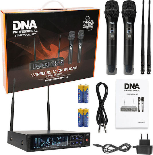 DNA Stage Vocal Комплект Безжично Микрофон с Bluetooth Ръчно изработено за Вокали в Черен Цвят