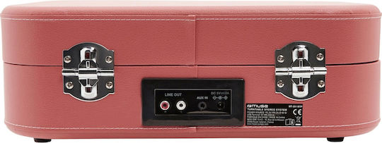 Muse MT-201 MT-201BTP Βαλιτσάκι Πικάπ με Belt Drive, Προενίσχυση και Ενσωματωμένα Ηχεία Ροζ