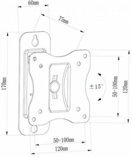 Bracket LCD 1010 Βάση Τηλεόρασης Τοίχου έως 27" και 15kg