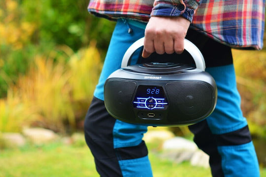 Prime3 Φορητό Ηχοσύστημα με Bluetooth / Ραδιόφωνο / USB / CD Μαύρο