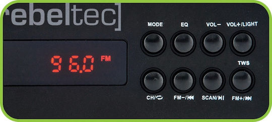 Rebeltec Corfu Ηχείο Bluetooth 12W με Ραδιόφωνο και Διάρκεια Μπαταρίας έως 6 ώρες Μαύρο