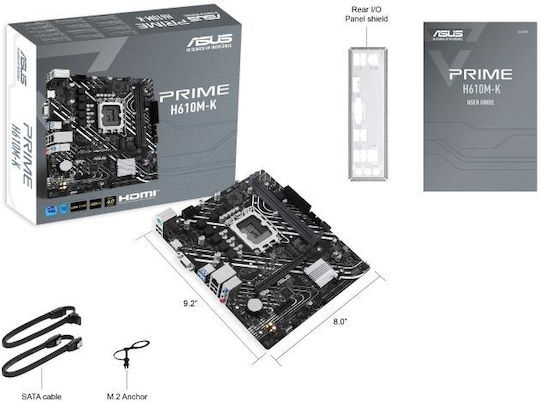 Asus Prime H610M-K Motherboard Micro ATX με Intel 1700 Socket 90MB1GA0-M0EAY0
