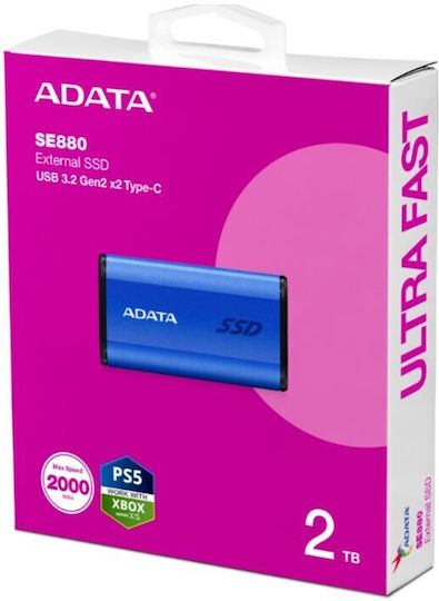 Adata SE880 USB 3.2 External 2.5" SSD 2TB Blue