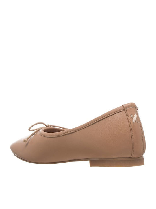 Leder Damen Ballerinas Rosa