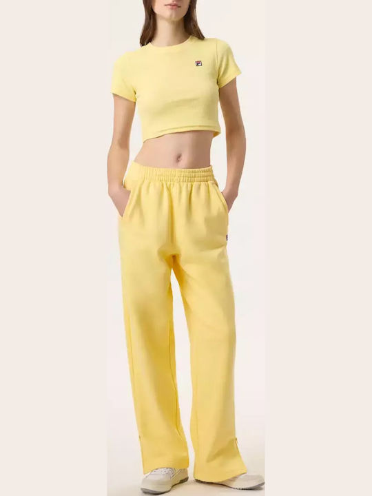 Hailey Bieber Baggy Sweats Παντελόνι Φόρμας Κίτρινο