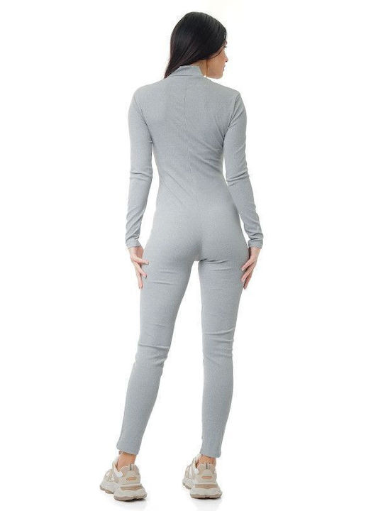 Damen Langärmelig Einteiler Anzug Grey