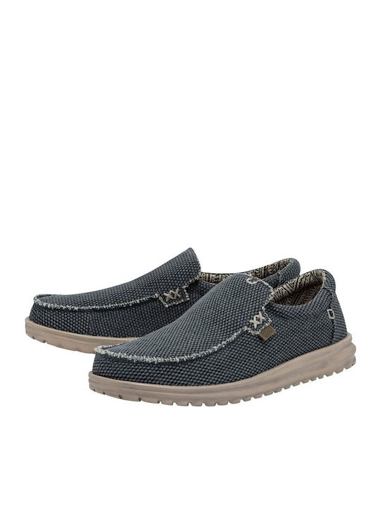 Mikka Braided Suede Ανδρικά Μοκασίνια σε Μπλε Χρώμα