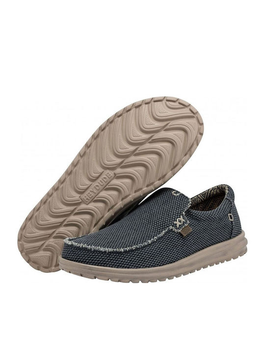 Mikka Braided Suede Ανδρικά Μοκασίνια σε Μπλε Χρώμα
