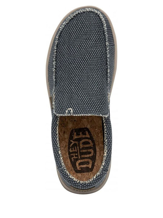 Mikka Braided Suede Ανδρικά Μοκασίνια σε Μπλε Χρώμα