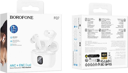 Borofone FQ7 Treasure In-ear Bluetooth Handsfree Ακουστικά με Θήκη Φόρτισης Λευκά