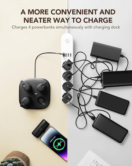 Viyisi G007P 4xCharging Dock Lightning Power Bank 5000mAh Black