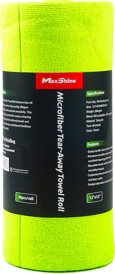 Maxshine Cloths Microfiber Cleaning Car 260gsm Green 30x30cm 30pcs