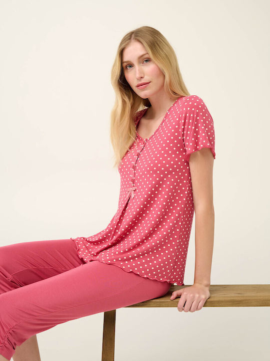 Vamp Комплект пижами за бременни & кърмачки Pink Taupe