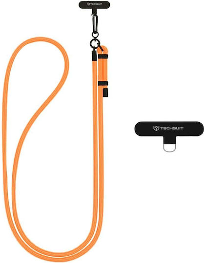 Techsuit Rope Crossbody Strap Rcs1-01 Phones Carabiner Nylon Braided Durable Adjustable Spiced Pumpkin