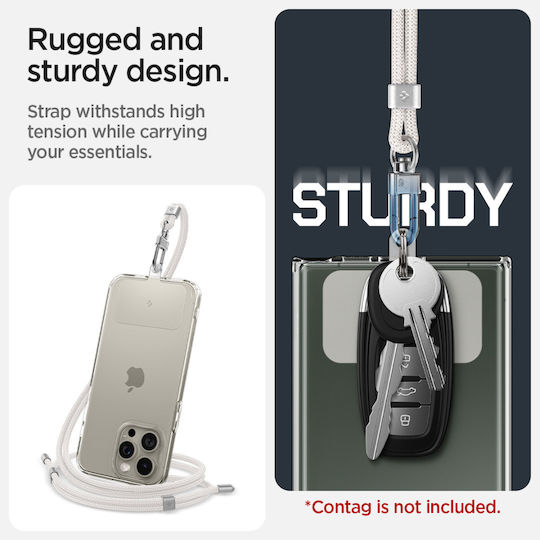 Spigen Universeller Crossbody-Gurt 2 1 Pack Perlenweiß Afa08368