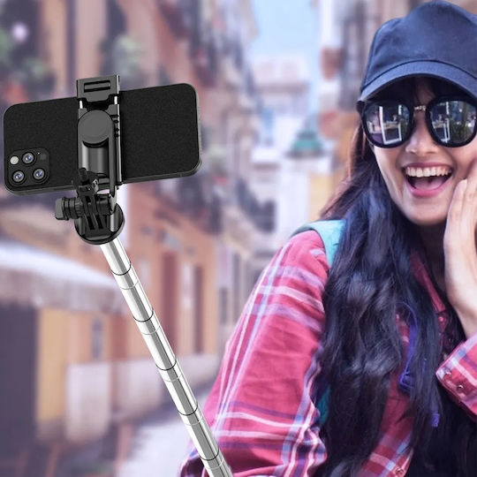 Techsuit Selfie-Stick mit Bluetooth / Fernsteuerung Schwarz