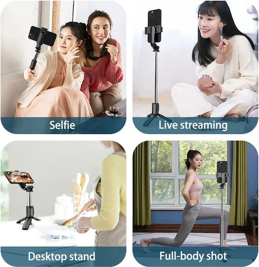 Techsuit Selfie Stick με Bluetooth / Τηλεχειριστήριο Μαύρο