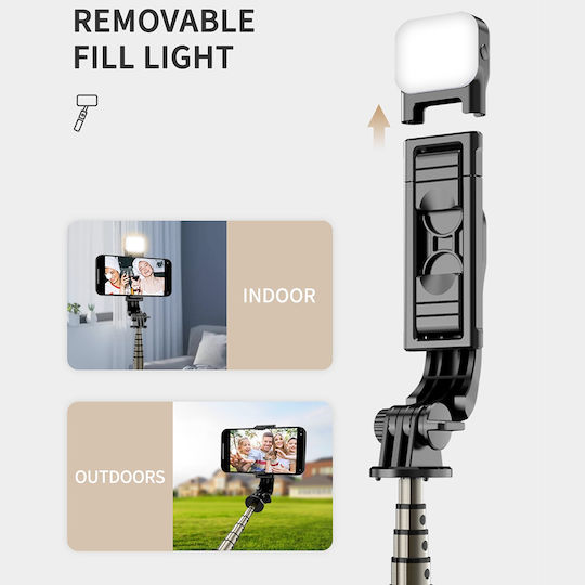 Techsuit Selfie-Stick mit Bluetooth / Fernsteuerung Schwarz