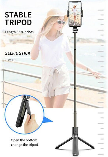 Techsuit Selfie Stick με Bluetooth / Τηλεχειριστήριο Μαύρο