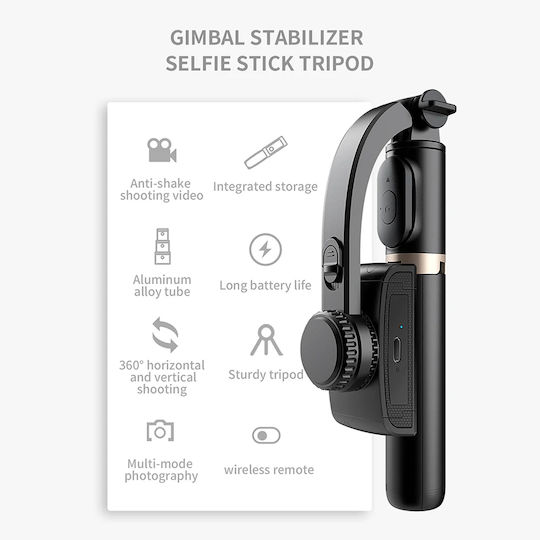 Techsuit Selfie Stick με Bluetooth / Τηλεχειριστήριο Μαύρο