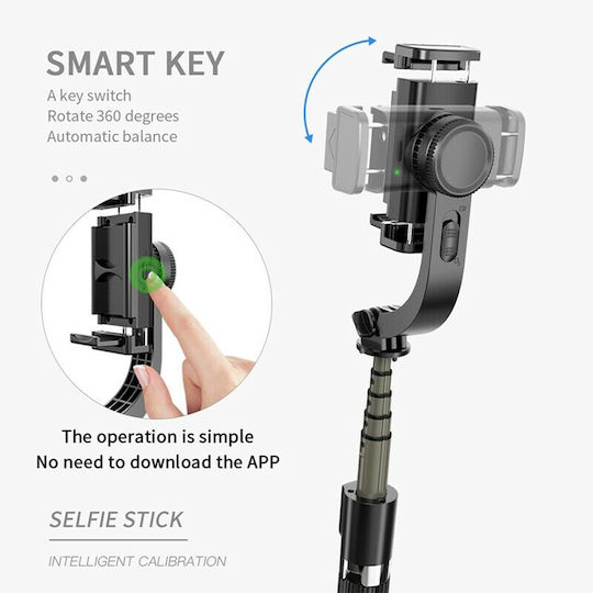 Techsuit Selfie Stick με Bluetooth / Τηλεχειριστήριο Μαύρο
