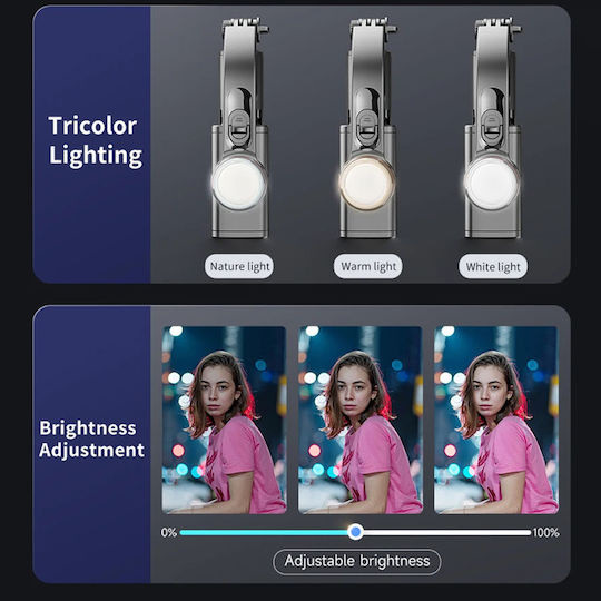 Techsuit Selfie Stick με Bluetooth / Τηλεχειριστήριο Μαύρο