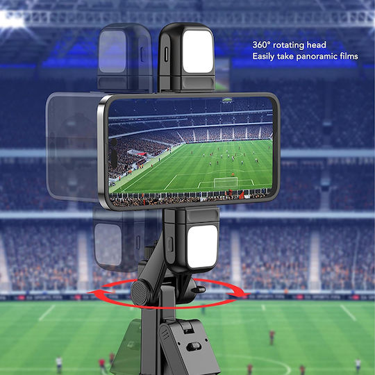 Techsuit Selfie Stick με Bluetooth / Τηλεχειριστήριο Μαύρο