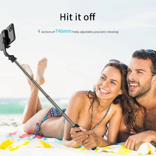 Techsuit Selfie Stick με Bluetooth / Τηλεχειριστήριο Μαύρο