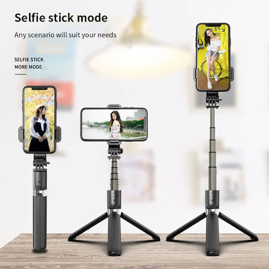 Techsuit Baston pentru selfie cu Bluetooth / Telecomandă Negru