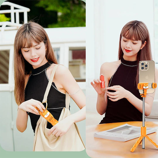Techsuit Selfie Stick with Remote Control Kt01 Orange