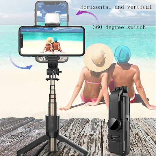 Techsuit Selfie Stick με Bluetooth / Τηλεχειριστήριο Μαύρο
