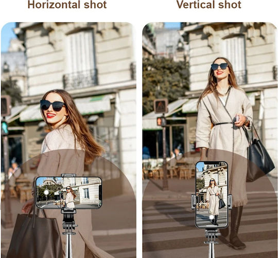 Techsuit Selfie Stick με Bluetooth / Τηλεχειριστήριο Μαύρο
