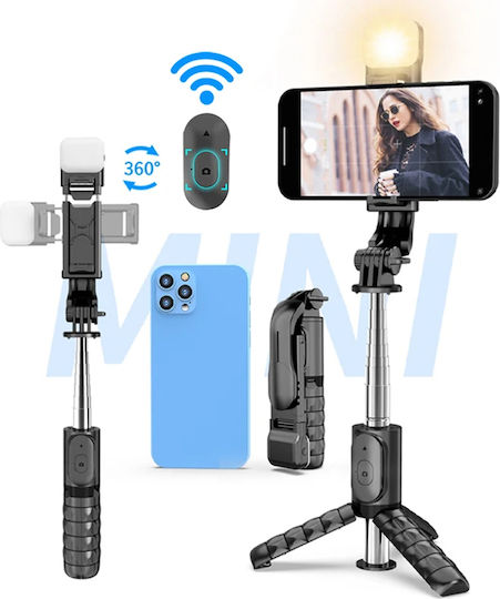 Techsuit Selfie Stick με Bluetooth / Τηλεχειριστήριο Μαύρο