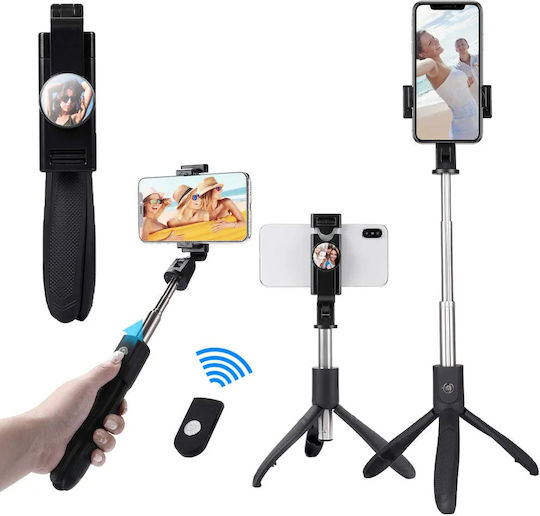 Techsuit K06 Selfie Stick με Bluetooth Μαύρο