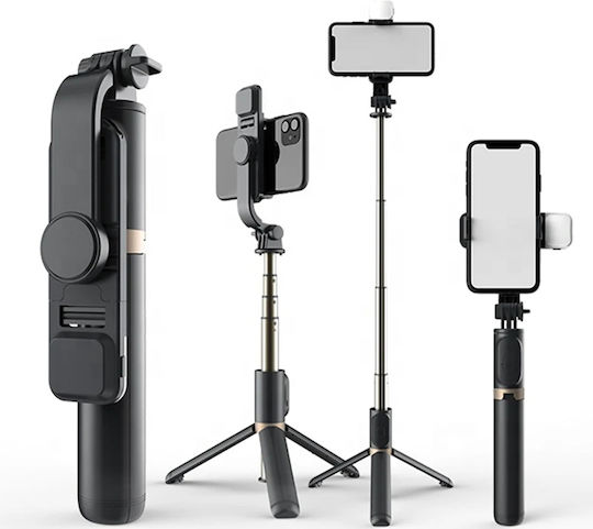Techsuit Selfie Stick με Bluetooth / Τηλεχειριστήριο Μαύρο