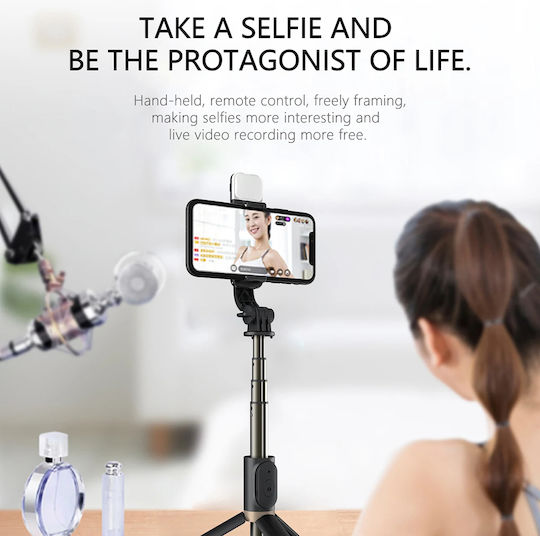 Techsuit Selfie Stick με Bluetooth / Τηλεχειριστήριο Μαύρο