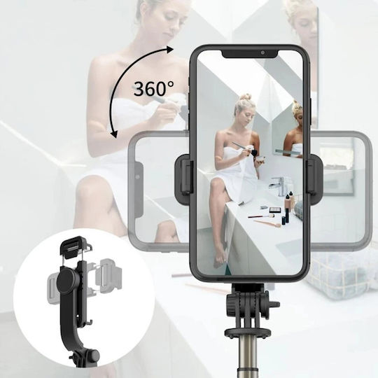 Techsuit Selfie Stick με Bluetooth / Τηλεχειριστήριο Μαύρο