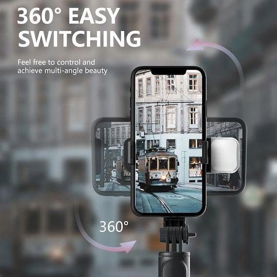 Techsuit Selfie Stick με Bluetooth / Τηλεχειριστήριο Μαύρο